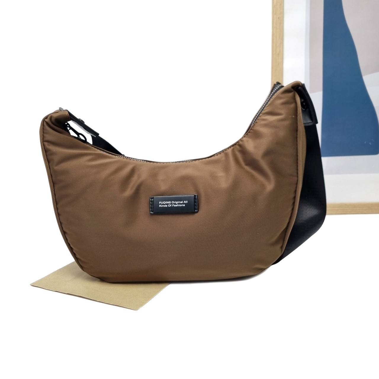 Сумка крос-боді поліестер коричневий Арт.6002 brown (54), фото 1