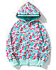 Толстовка Bape A Bathing Ape Miami Shark Blue Pink Camo Full Zip Womens Hoodie, фото 3