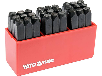 Клейма (штампи) буквені латинські шрифт 6 мм 27 шт YATO YT-6862