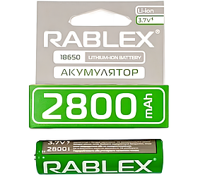 Акумулятор RABLEX 18650 Li-Ion 3.7 V 2800 mAh Green