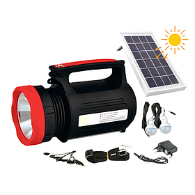 Ліхтар-прожектор акумуляторний з сонячною панеллю Wimpex WX-1902 5W + 2 лампи 3W