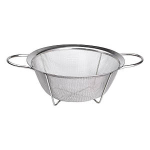 Друшляк-сито з двома ручками 25 см дрібнопориста сітка з нержавіючої сталі