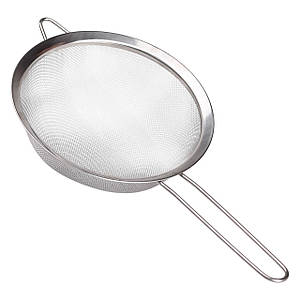 Кухонне ситечко з широким обідком 20 см друшляк з ручкою з нержавіючої сталі