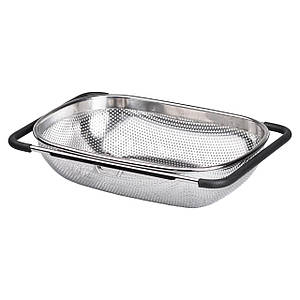 Сито з нержавіючої сталі 36х24х9 см друшляк на раковину для миття овочів і фруктів