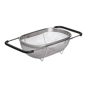 Сито з нержавіючої сталі 29*19*10 см друшляк на раковину для миття овочів і фруктів