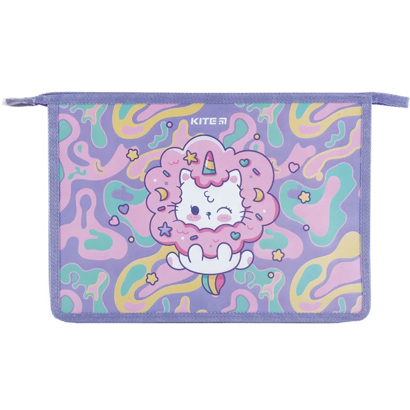 Папка на блискавці А4+ Kite Rainbow Catcorn K24-428-1