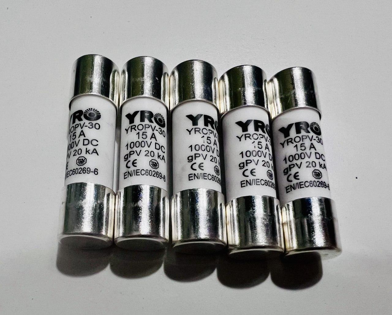 Запобіжник YRO 10x38 1000VDC (15А, 20А)
