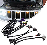 Світлодіодні габаритні вогні в решітку радіатору авто 12v - жовтий колір світла (комплект 4-шт + проводка), фото 4