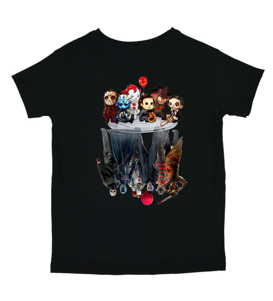 Футболка «Герої з фільмів жахів» у стилі чібі