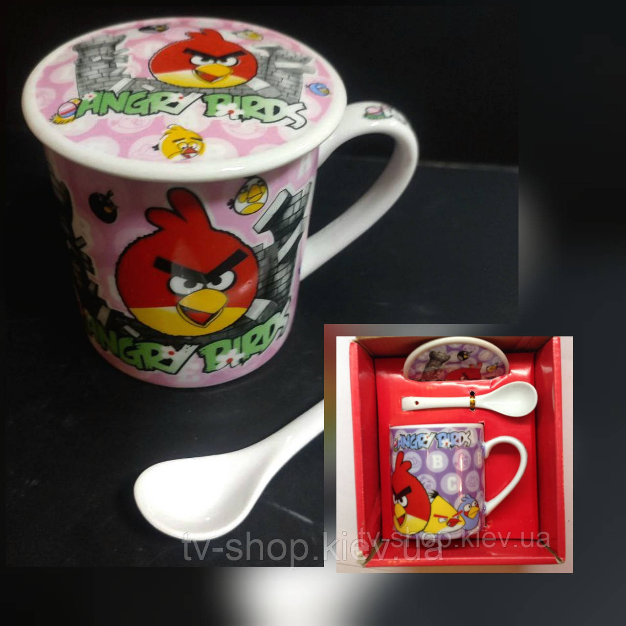 Чашка з кришкою подарункова "ANGRY BIRDS", фото 1