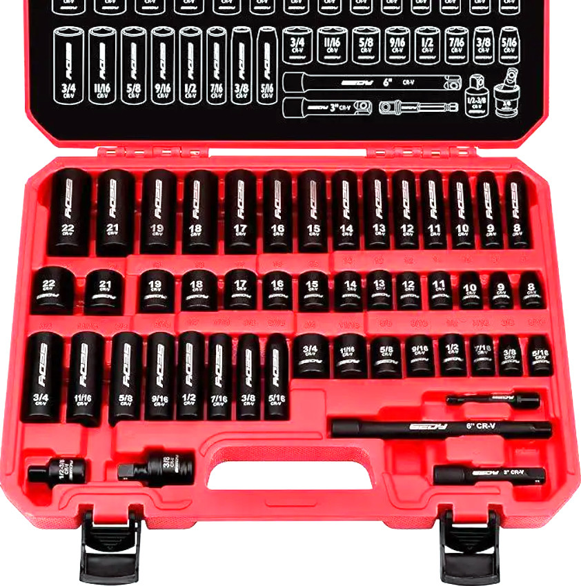 Ударний набір головок 49 предметів з подовжувачами та адаптером sdy-84019, фото 1