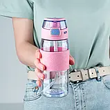 Пляшка для води 600 мл блакитно-рожева Kite K24-1201-3, фото 4