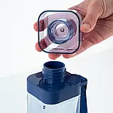 Пляшка для води квадратна 550мл блакитна Kite K24-1209-1, фото 4