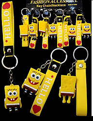 Брелок із тримачем Губка Боб, гумовий