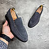 Чоловічі замшеві лофери сірі (натуральна замша), туфлі із замші сірого кольору для чоловіків весна осінь, розмір 40 41 42 43 44 45, фото 5
