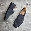 Чоловічі замшеві лофери сірі (натуральна замша), туфлі із замші сірого кольору для чоловіків весна осінь, розмір 40 41 42 43 44 45, фото 3