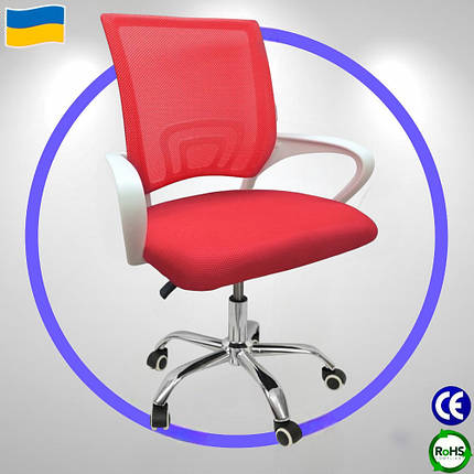 КРІСЛО ОФІСНЕ КОМП'ЮТЕРНЕ Bonro 619 червоне кань для офісу будинку дівчинки школяра офісу будинку, фото 1