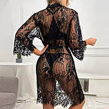 Жіночий мереживний прозориий халат – легкий халат для сну та відпочинку, фото 3