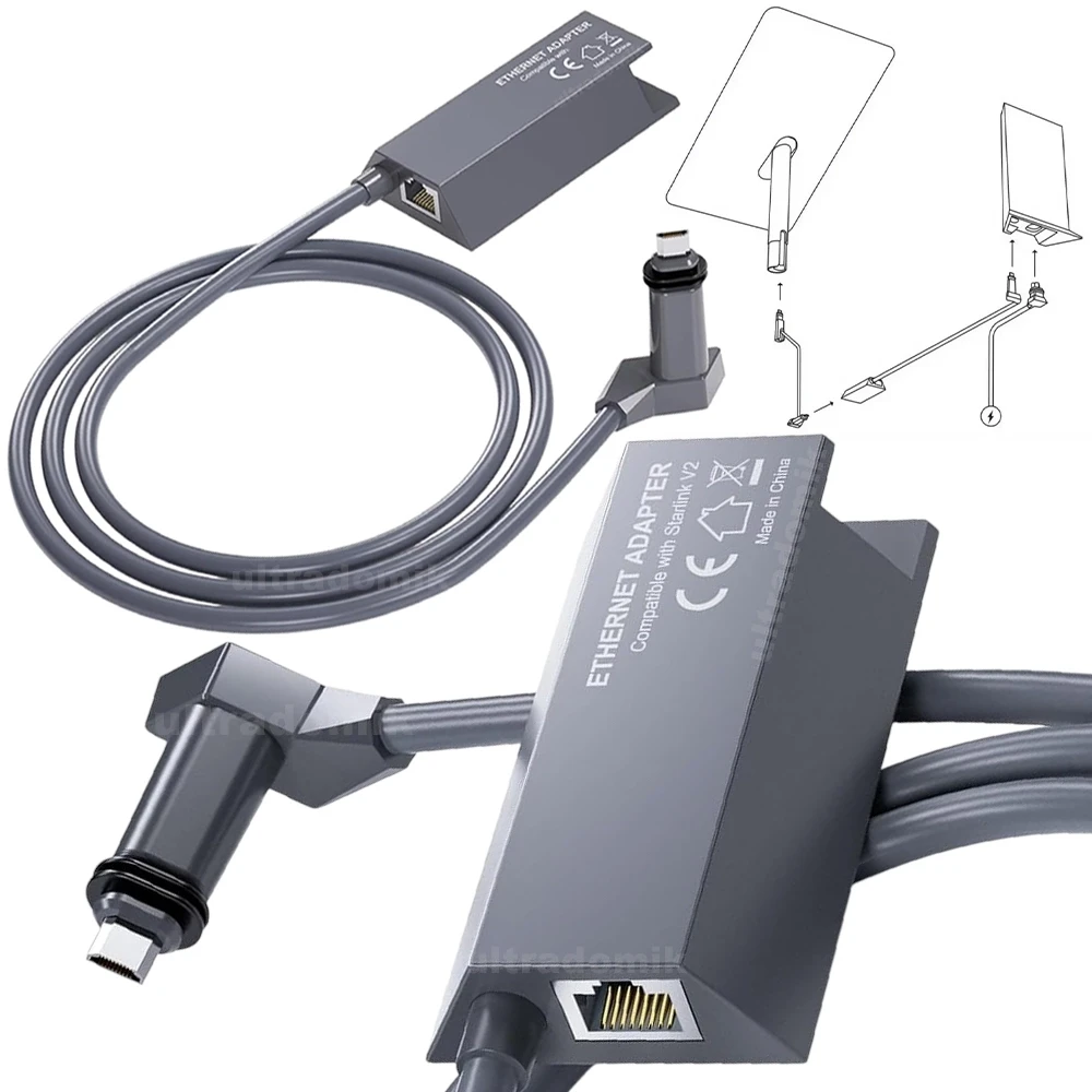 Starlink Ethernet адаптер RJ-45 LAN перехідник для Starlink другого покоління V2, Gen2: Satellite, Kit, High Performance Kit