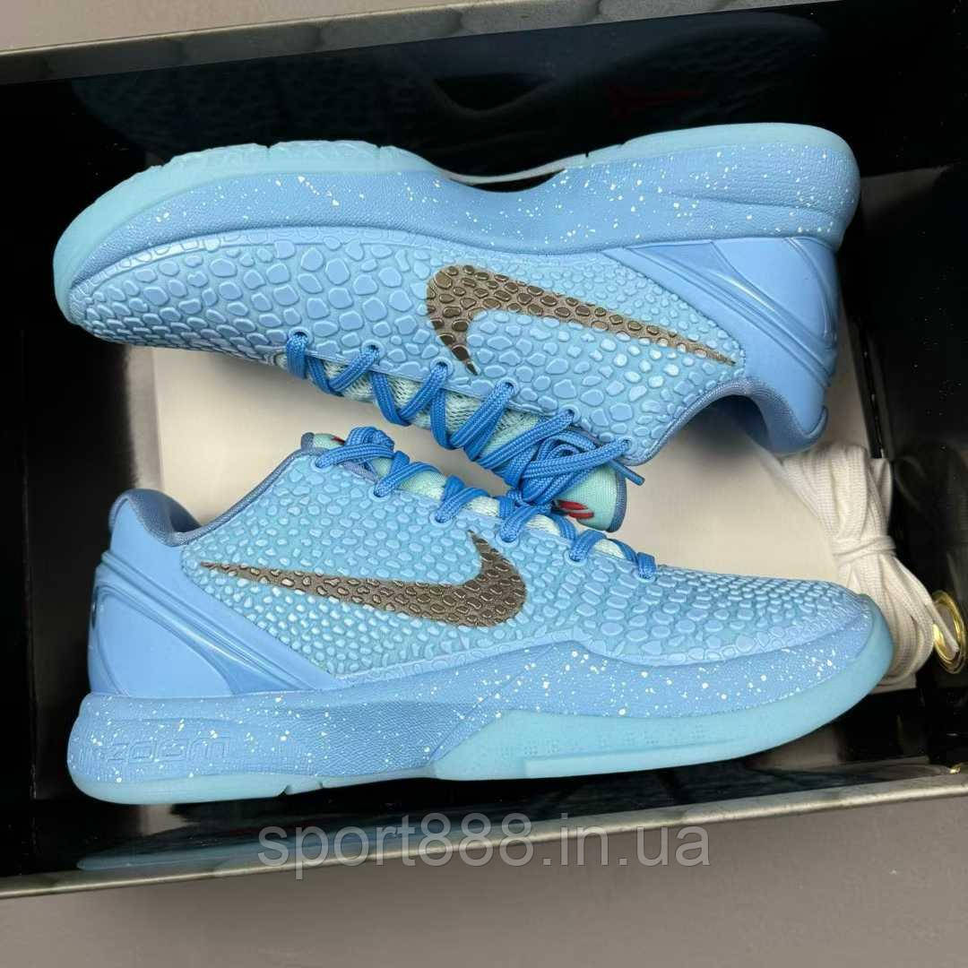 Под заказ Баскетбольные кроссовки  NIKE KOBE 6  ICE GRINCH FTB PROTRO Eur39-47 мужские голубые, фото 1