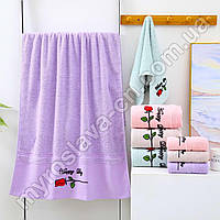 Рушник для обличчя махровий 100*50 однотонний троянди