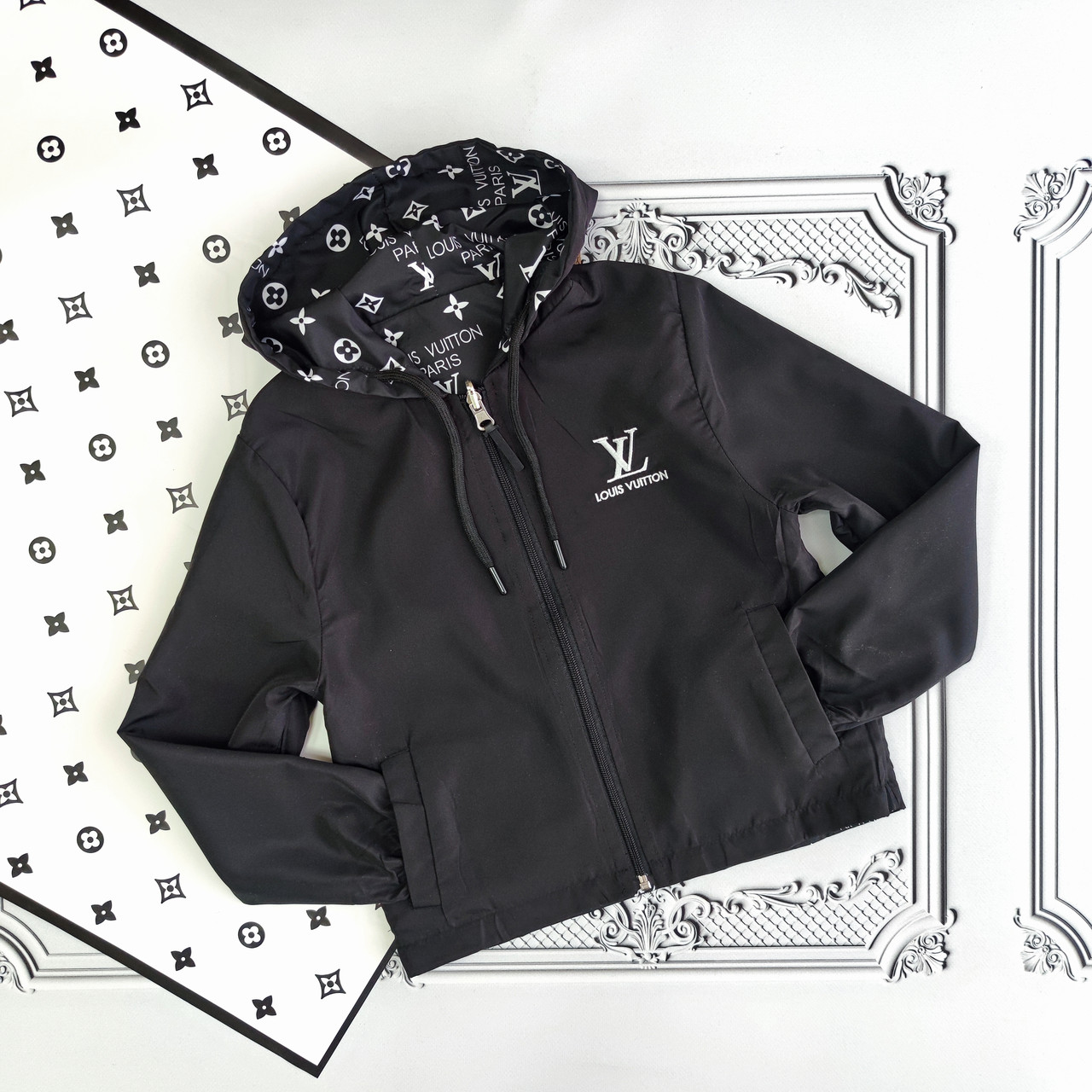 Підліткова, дитяча двостороння ветровка, легка куртка Louis Vuitton для хлопчика, фото 1