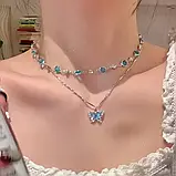Прикраси ланцюжок з кулоном Метелик та яскраве намисто, фото 9