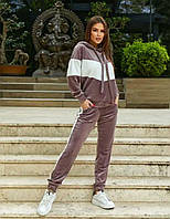 Велюровий повсякденний жіночий костюм Loren худі+джогерри