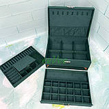Шкатулка для прикрас триярусна оксамитова 24х17.5х12см Зелений (60705), фото 5