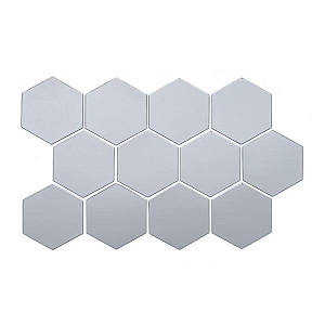 Дзеркальний декор акриловий самоклеючий 125*105мм срібло,12шт (D) SW-00002513