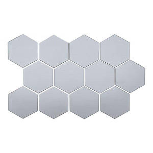 Дзеркальний декор акриловий самоклеючий 150*175мм срібло,12шт (D) SW-00002514