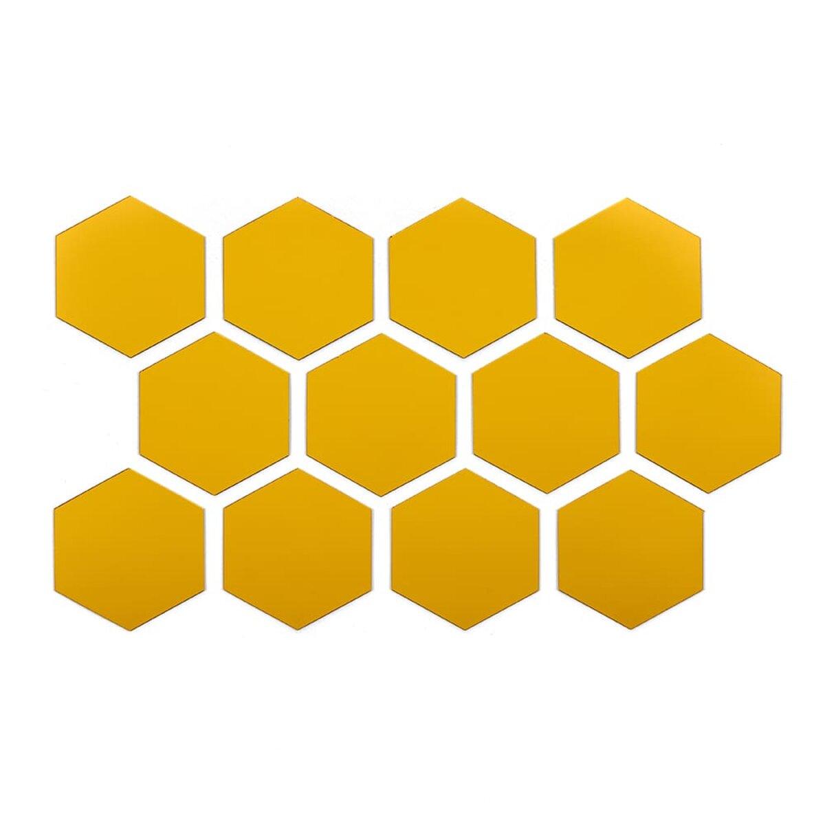 Дзеркальний декор акриловий самоклеючий 80*70мм золото, 12шт(D) SW-00002515