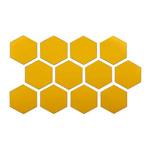 Дзеркальний декор акриловий самоклеючий 80*70мм золото, 12шт(D) SW-00002515