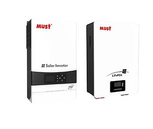 Комплект резервного живлення з інвертором Must PV19-6048 EXP 48В та акумулятор MUST LiFePO4 LP1600-48100