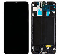 Дисплей Samsung SM-A305H Galaxy A30 (2019) в зборі з сенсором та рамкою black service orig