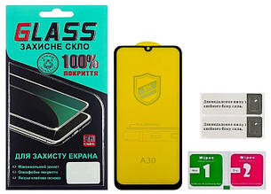 Скло Samsung A305/A307/A407/A505/A507 Galaxy A30/A30s/A40s/A50/A50s (0.3 мм, 4D ARC Люкс) black