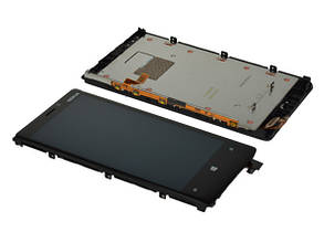 Дисплей Microsoft 920 Lumia в зборі з сенсором та рамкою black (оригінал)