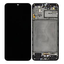 Дисплей Samsung SM-M307/M215 Galaxy M30s/M21 в зборі з сенсором та рамкою black service orig