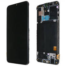 Дисплей Samsung SM-A405F Galaxy A40 (2019) в зборі з сенсором та рамкою black service orig