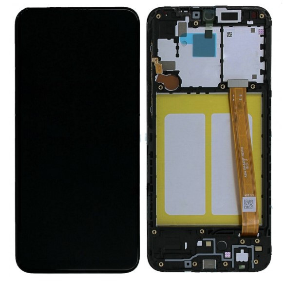 Дисплей Samsung SM-A202F Galaxy A20e (2019) в зборі з сенсором та рамкою black service orig