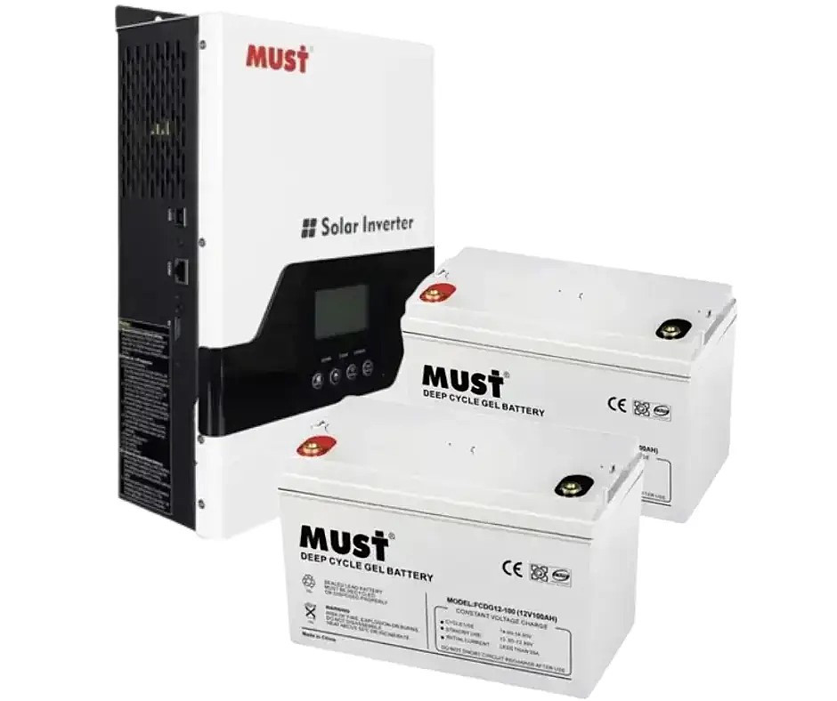 Комплект резервного живлення з інвертором MUST PV18-3224 VPM та акумулятором Must FCDG12-100 Deep cycle, фото 1