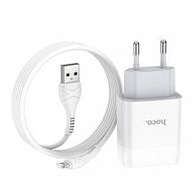 МЗП HOCO C72A Glorious 2.1A 1USB + кабель Lightning white
