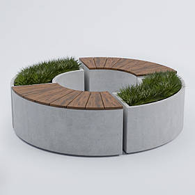 Бетонна лавка / квітник "RS Модуль" для квітів та дерев, для вулиці, саду, дачі та тераси