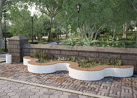 Бетонна лавка / квітник "RS Модуль" для квітів та дерев, для вулиці, саду, дачі та тераси