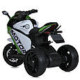 Дитячий електромотоцикл трицикл Bambi Motor (зелений колір), фото 6