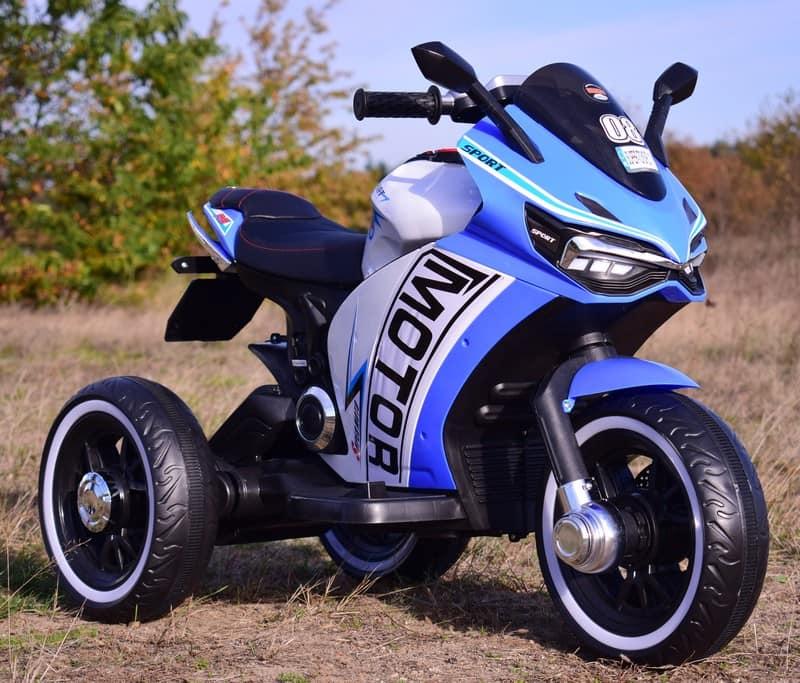 Дитячий електромотоцикл трицикл Bambi Motor (синій колір), фото 1