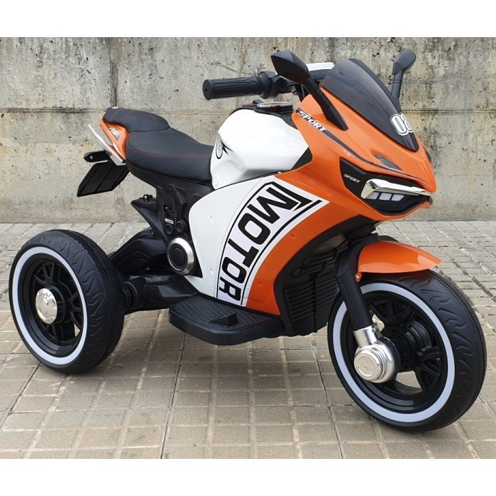 Дитячий електромотоцикл трицикл Bambi Motor (помаранчевий колір), фото 1