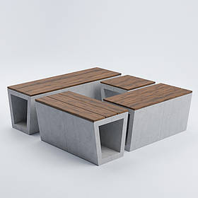 Бетонна лавка "RS Роттердам" для квітів та дерев, для вулиці, саду, дачі та тераси