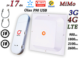 Повний комплект 4G Wi-Fi Роутер Olax F90 USB + MiMo антеною 2×17dbi Київстар, Vodafone, Lifecell