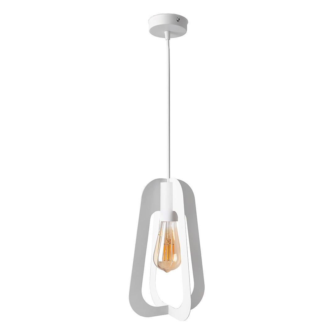 Світильник підвісний MSK Electric Catania в стилі лофт під лампу Е27 NL 3019 WH білий, фото 1
